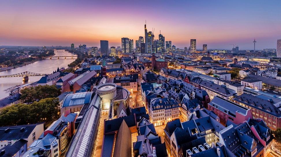 Die legendäre Skyline von Frankfurt am Main, genannt auch 